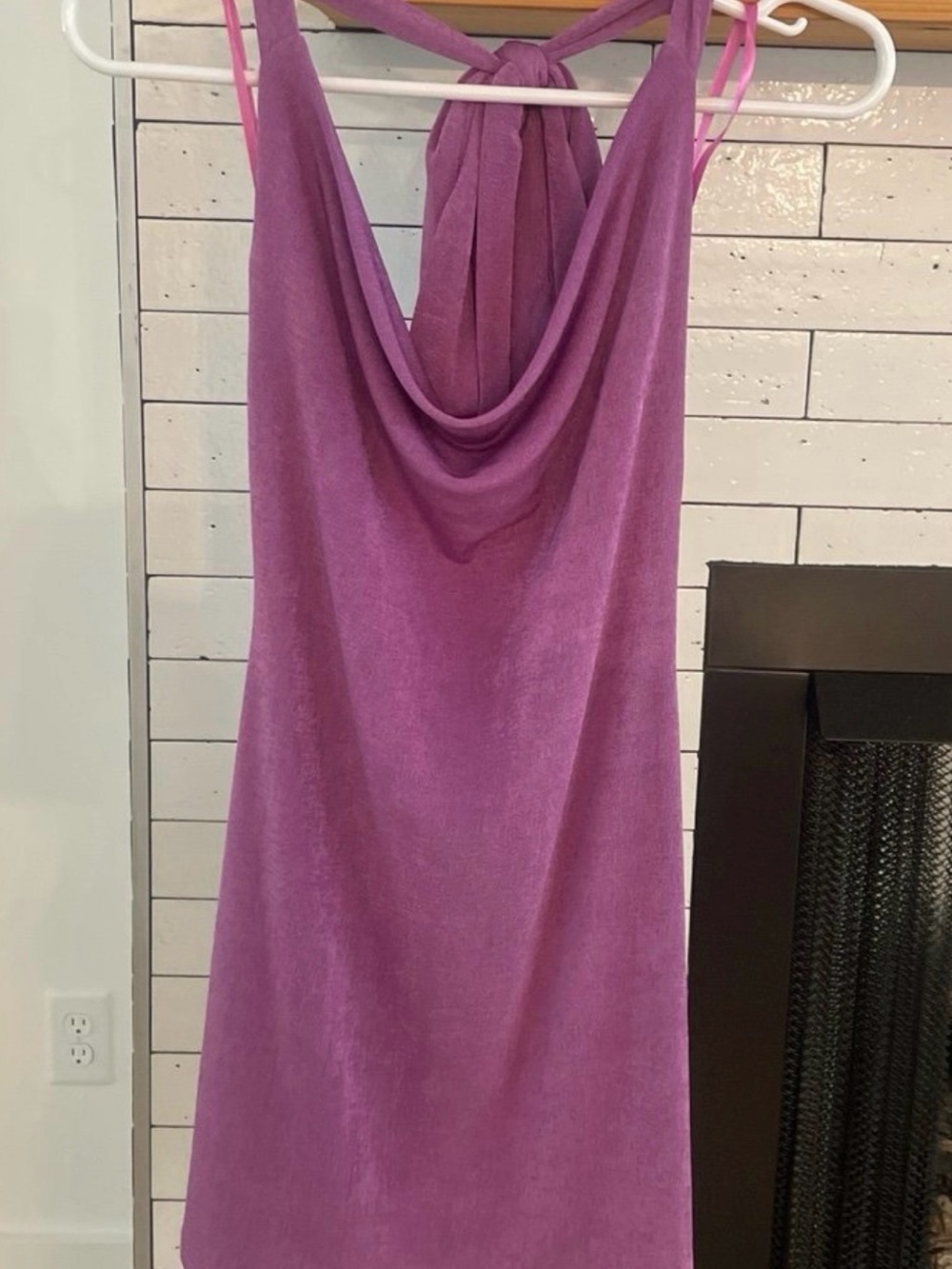 Cowl Neck Sleeveless Dress in Vibrant Orchid